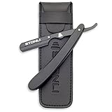 STONLI® Cut Throat Razors - Straight Razor with Matte Black...