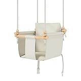 MAMOI Baby Swing Set, Wooden Swing Includes Safety Belt, Ideal as...