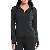 AMZSPORT Women's Running Jacket Long Sleeve Sports Hoodie with...