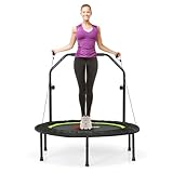 GYMAX 40' Mini Fitness Trampoline, Foldable Exercise Rebounder...