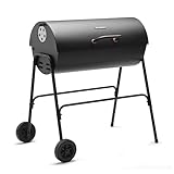 Big Smokey Charcoal Barrel BBQ – Portable Barbecue with Warming...