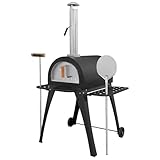 Dellonda Large Outdoor Wood-Fired Pizza Oven & Smoker with Side...