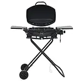 vidaXL Portable Gas BBQ Grill with Cooking Zone Black Garden...