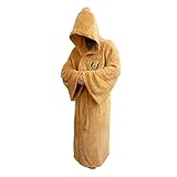 Star Wars Jedi Fleece Robe Tan Logo Adult, Size Large