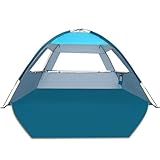 COMMOUDS Beach Tent for 3-4 Person, UPF 50+ Family Beach Shade...