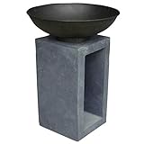 CHARLES BENTLEY Outdoor, Garden, Patio, Fire Pit with Metal Fire...