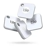 Tile Mate (2020) Bluetooth Item Finder, 4 Pack, White. 60m...