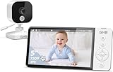 GHB Baby Monitor with Camera and Night Vision 5'' 720P HD 5000mAh...