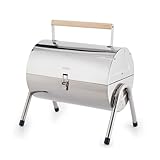 Tower T978574 Portable Barrel Grill with Wooden Carry Handle,...