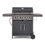 Tower T978502 Stealth 4000 Four Burner Porcelain Gas BBQ with...