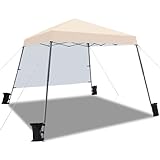 Yaheetech Pop Up Gazebo 3x3M with 1 Side Panel, Portable Backpack...