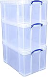 Really Useful Plastic Storage Box (Bonus Pack of 3) 2 x 84 Litre...