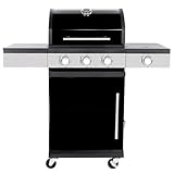 Woodland Grill 3+1 Burner Gas BBQ with Side Burner, Cast Iron...