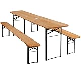 CASARIA® Garden Table & Bench Set | Beer Table | 170cm | 3 Piece...