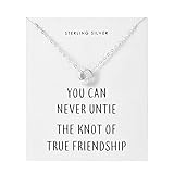 Philip Jones Sterling Silver Friendship Quote Knot Necklace