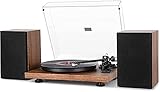 1 BY ONE Bluetooth Turntable Hi-Fi System with 36 Watt Bookshelf...