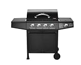 CosmoGrill 4+1 Series Gas BBQ with Side Barbecue Burner and...