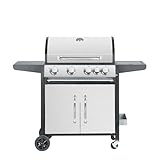 Woodland Grill 4+1 Burner Gas BBQ with Side Burner, Stainless...