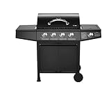 CosmoGrill 4+1 Series Gas BBQ with Side Barbecue Burner and...