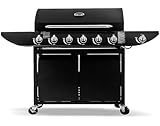 Deluxe 6+1 Gas Burner Grill BBQ Barbecue Side Burner Storage...