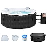 COSTWAY 4-6 Person Hot Tub Spa, 108 Bubble Jets Outdoor...