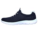 Skechers Women's Summits Sneaker, Navy Mesh Aqua Trim, 5 UK