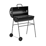 House Of Home XL Barrel Charcoal BBQ Grill – Large Black Smoker...