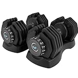 BRAINGAIN Adjustable Dumbbells Set 24kg / 40kg Pair | Space...