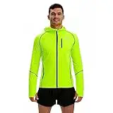 Men's Running Hoodie Jacket - Thermal Full Zip With Pockets &...