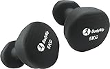 BodyRip 5kg Pair Neoprene Dumbbells | Hexagonal, Anti-Rolling |...