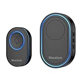 Wesstun Wireless Doorbell, IP67 Waterproof Plug in Doorbell...