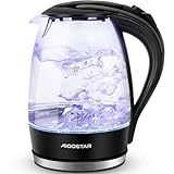 Aigostar Adam 30KHH Glass Electric Kettle, 2200W Fast Boil, 1.7L...