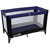 iSafe Rest & Play Luxury Travel Cot/Playpen - Navy (Black/Navy)...