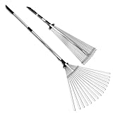 TABOR TOOLS J16E Telescopic Metal Rake, 160 cm long, Adjustable...