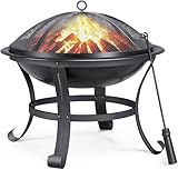 Yaheetech Outdoor Fire Pit for Garden, Round Firepit Patio Heater...