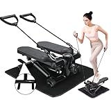 MEE GOO Quiet Adjustable Resistance Stair Steppers with Arm...