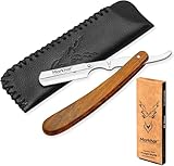 MARKHOR® Cut Throat Razor Kit, Wooded Genic Straight Razor,...