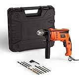 VonHaus Hammer Drill/Impact Drill 710w Electric Corded with Hard...
