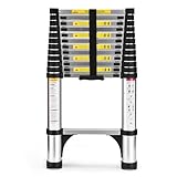 HBTower Telescopic Ladder with Non-Slip Feet, 3.8M/12.5FT...