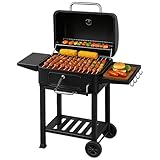 Large BBQ Charcoal Grill Outdoor: Barbecue and Smokers Barrel Oil...