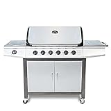 CosmoGrill barbecue 6+1 Pro Gas Grill BBQ (Silver with Cover)