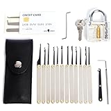 LOCK COWBOY 20-Piece Lockpicking Set with Transparent Padlock and...