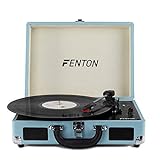 FENTON Portable Bluetooth Suitcase LP Record Player with Built in...