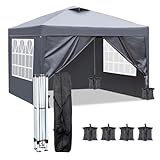 Bonnlo Pop Up Gazebo with Sides and Vent Easy One Person Setup...