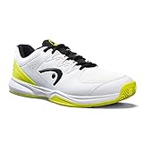 HEAD Unisex Grid Squash Shoe, White/Yellow, 10 UK