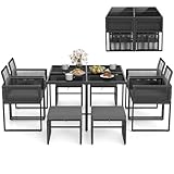 COSTWAY 5/9 Pieces Rattan Garden Furniture Set, Patio Dining Set...