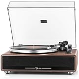 1 BY ONE High Fidelity Belt Drive Bluetooth Turntable with...