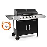 VonHaus Gas BBQ, 6+1 Burner Gas Barbecue with Warming Rack, Side...