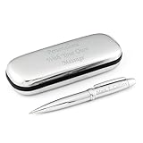 EIO Gifts Personalised Pen – BallPoint Silver Pen in Chrome...