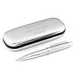 EIO Gifts Personalised Pen – BallPoint Silver Pen in Chrome...